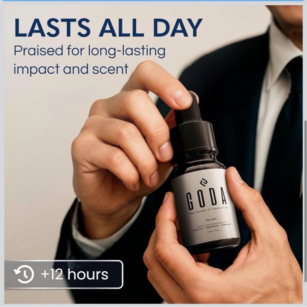 (3)GODA For Him Pheromone Cologne - Black Dropper Bottle - Picture 11 of 16